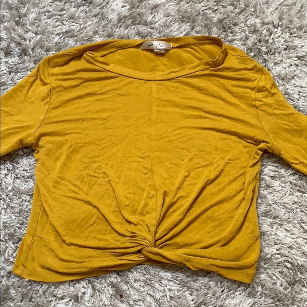 Mustard Yellow Cross Front Longsleeve